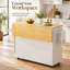 Îlot de cuisine à roulettes de 102 cm avec abattant, rangement, porte-épices et barre à serviettes, table d'îlot extensible