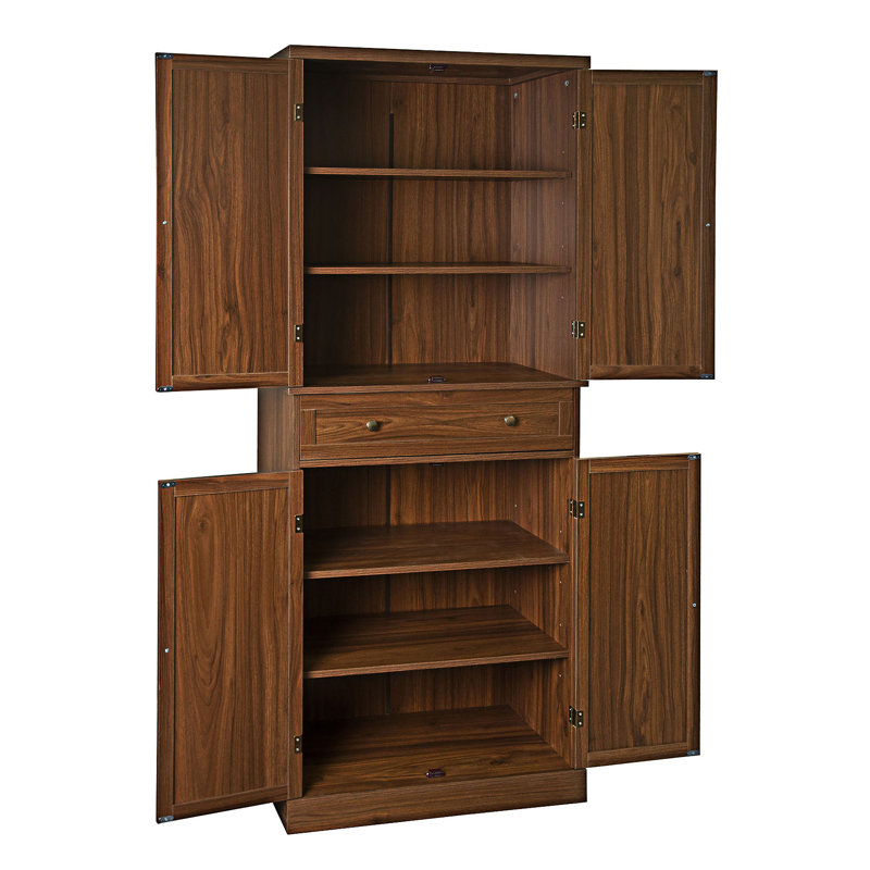 Four-Door Cabinet With Adjustable Inner Shelves, Walnut