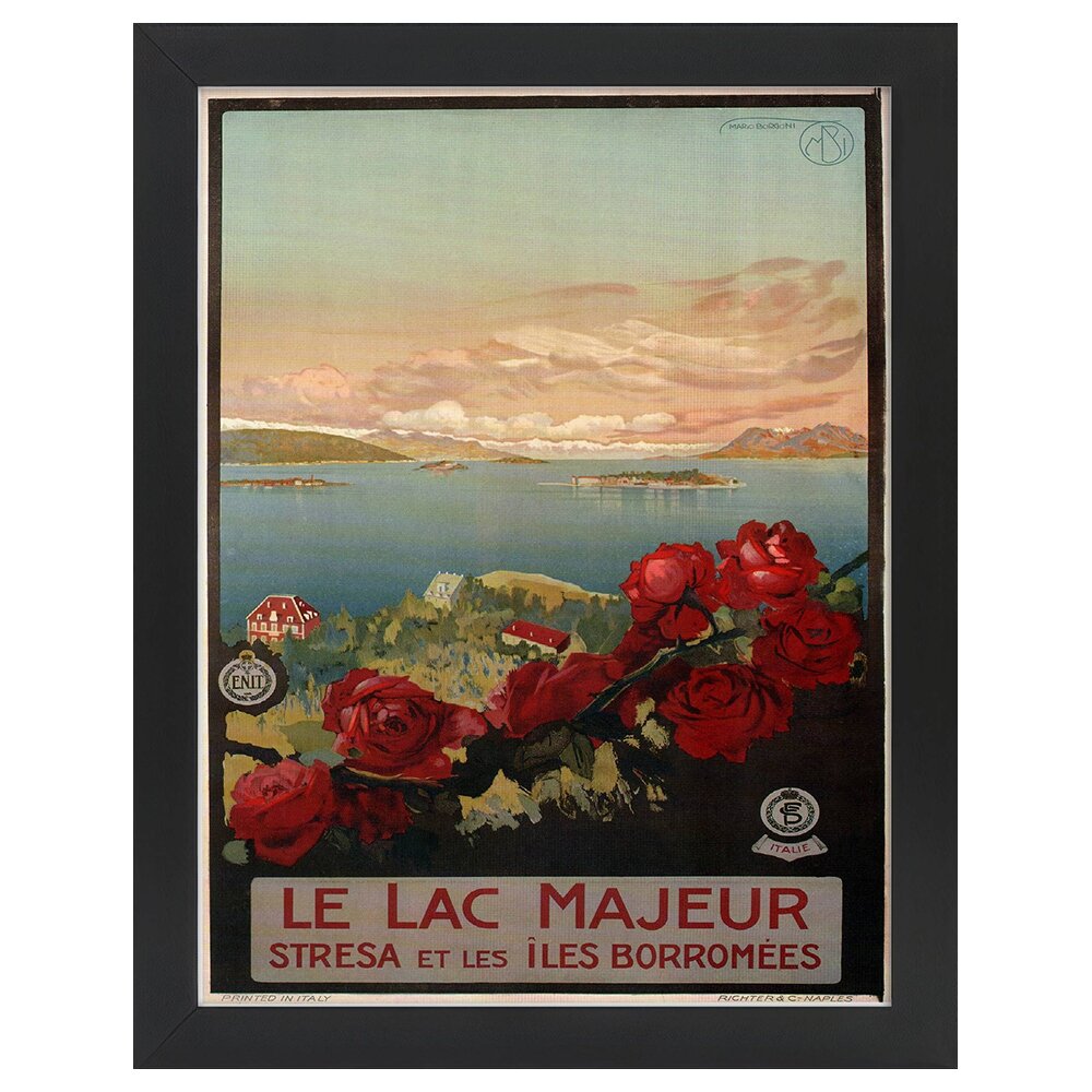 Leinwandbild Vintage Tourist Poster Le Lac Majeur