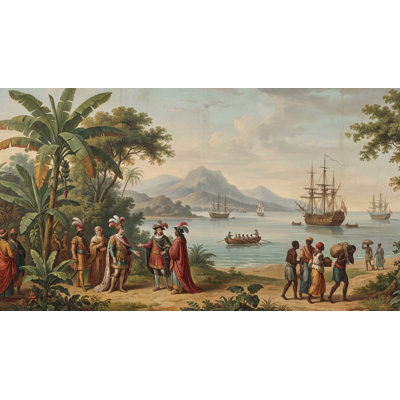 Murale historique «Exploration de papier peint côtier»