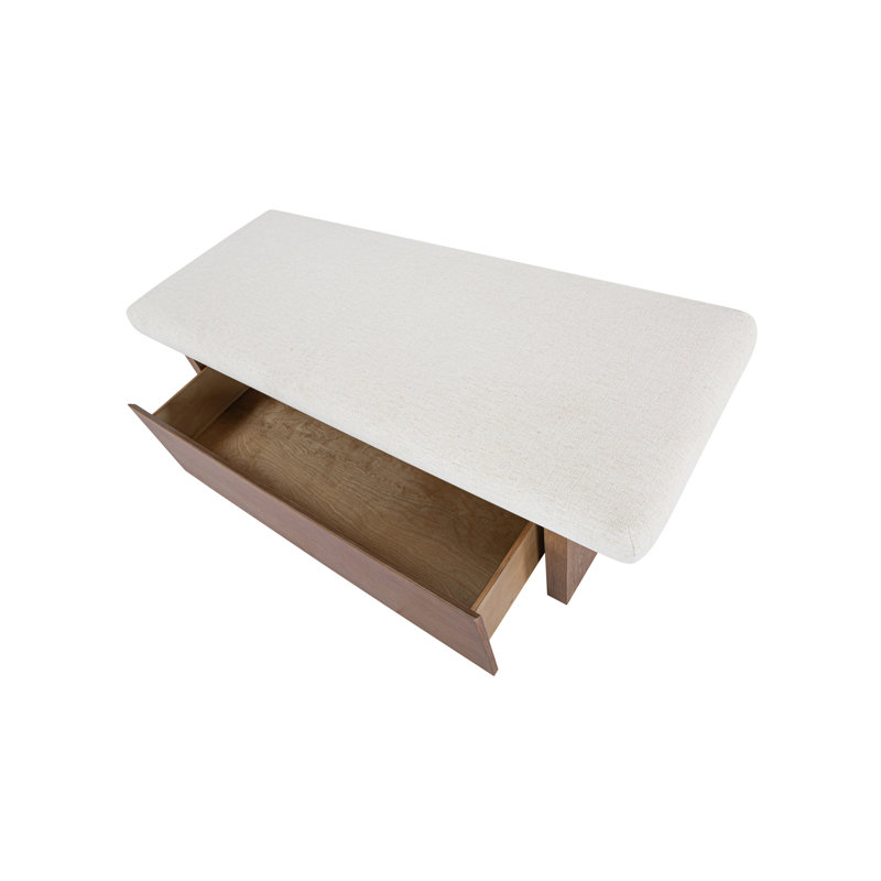 Gemma Upholstered Storage Bench, White
