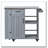 Outdoor Kitchen Island Fir Wood Prep Station Lockable Kitchen Cart with Stainless Top, Ample Storage Space-124609584