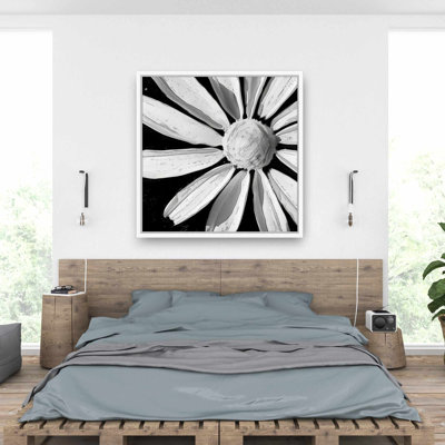 Desaturated Flower - White Framed Canvas for Home Decor
