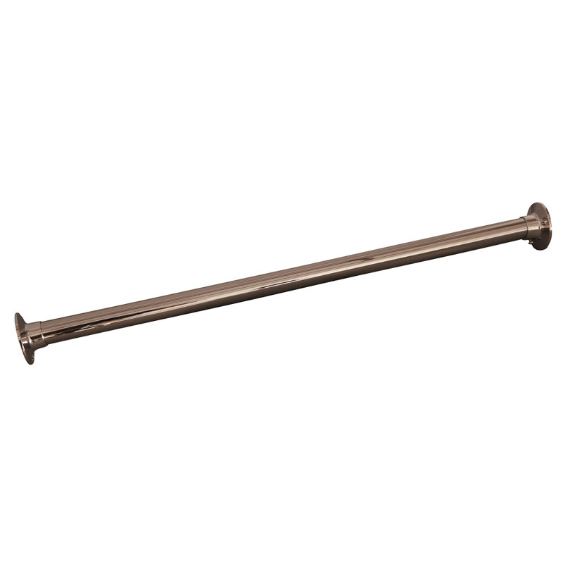 Straight Shower Curtain Rod, 1.5" H x 48" W x 1.5" D, Polished Nickel