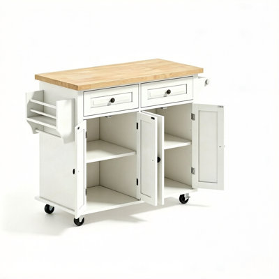 Modern Kitchen Island Cart,Portable Kitchen Island Table,Storage Cart