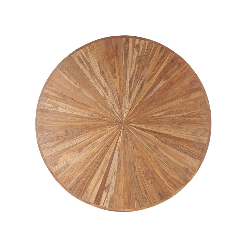 Rustic Revival Round Solid Wood Dining Table