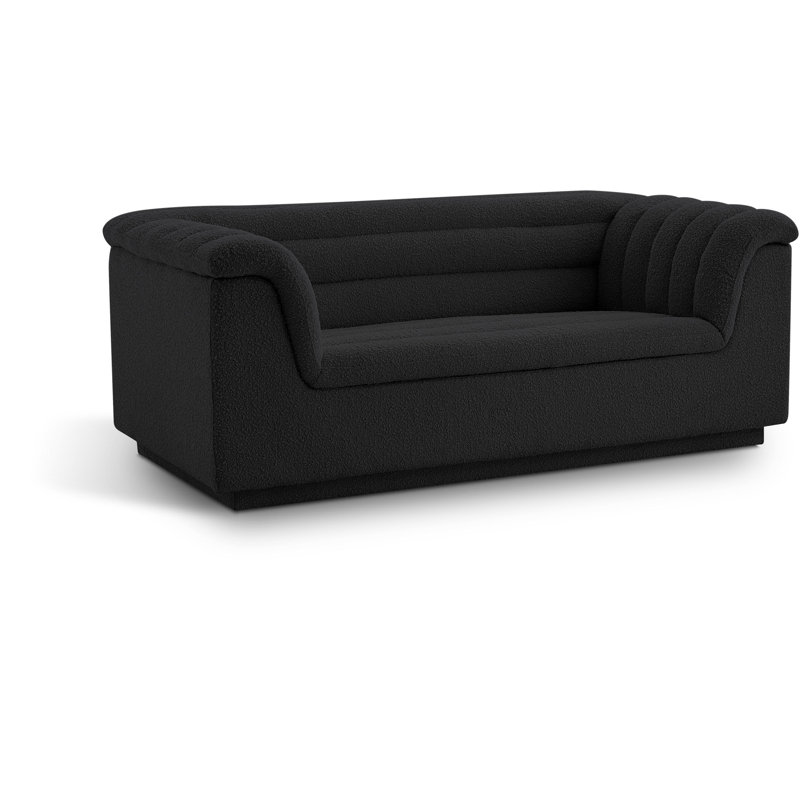 Isobela Loveseat, Tissu bouclé noir