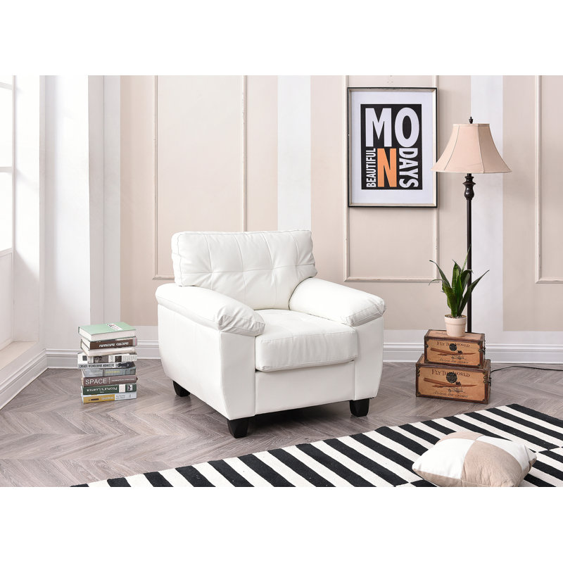 Chaise d'appoint chic et moderne en blanc, Blanc