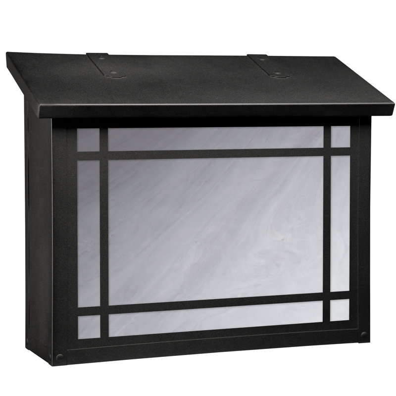 Summit Brass Wall Mounted Mailbox, Wispy White, Textured Black