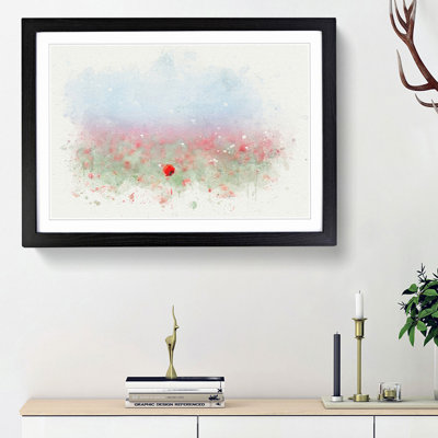 Red Poppy Field in Italy in Abstract - Picture Frame Graphic Art Print