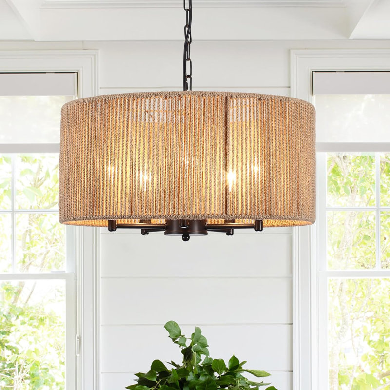 Lustre tambour 5 lumières Boho
