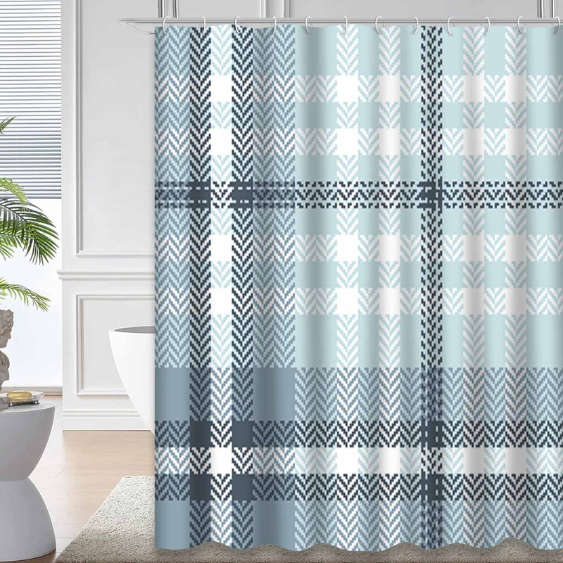 Rideau de douche Plaid, L 72 po x l 78 po