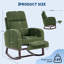 High Back Nursery Rocking Chair with Adjustable Footrest, Side Pocket-133344885