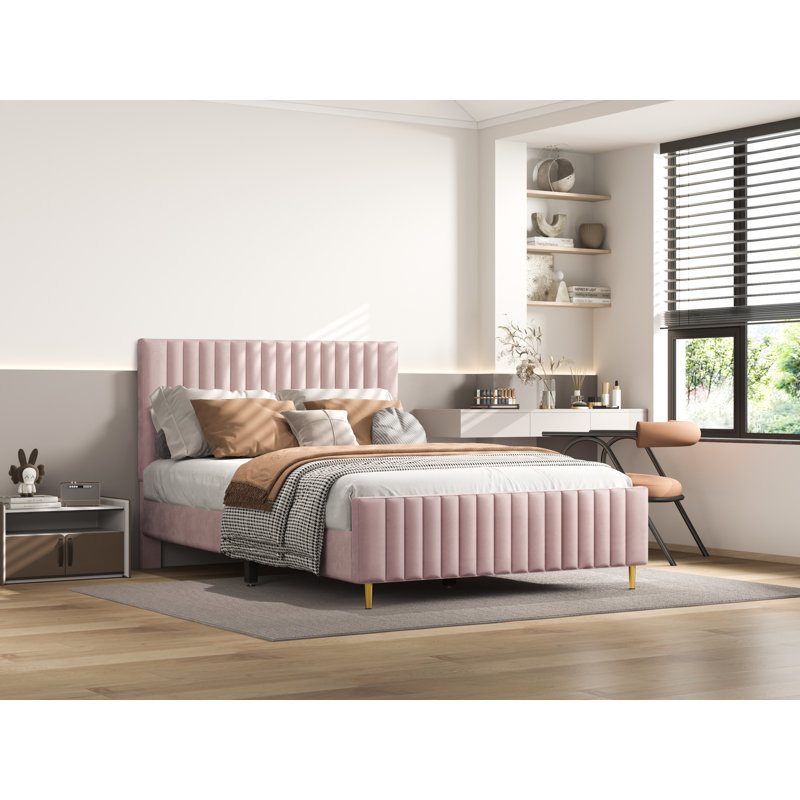 Lit plateforme Donivan, Rose, Grand