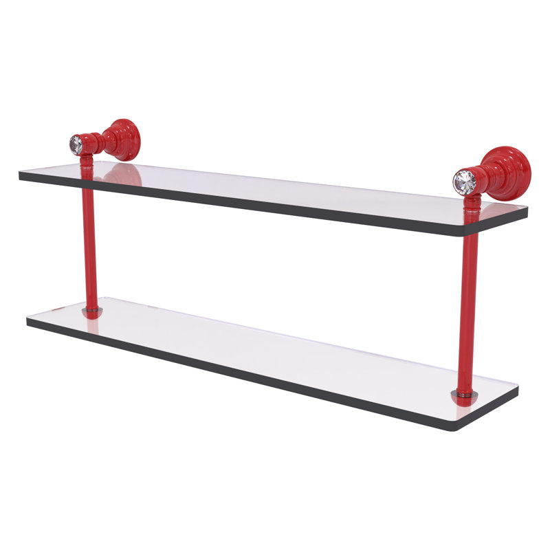 Tablette flottante 2 pièces Carolina, H 9,2 po x l 22 po x P 5,6 po, Rouge pompier