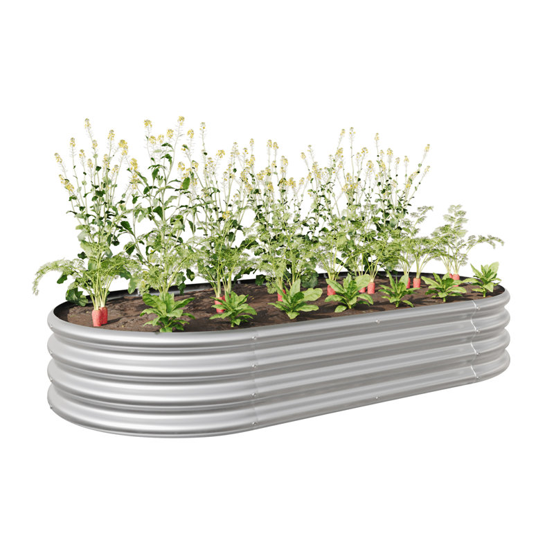 Raised Garden Bed Outdoor, Silver