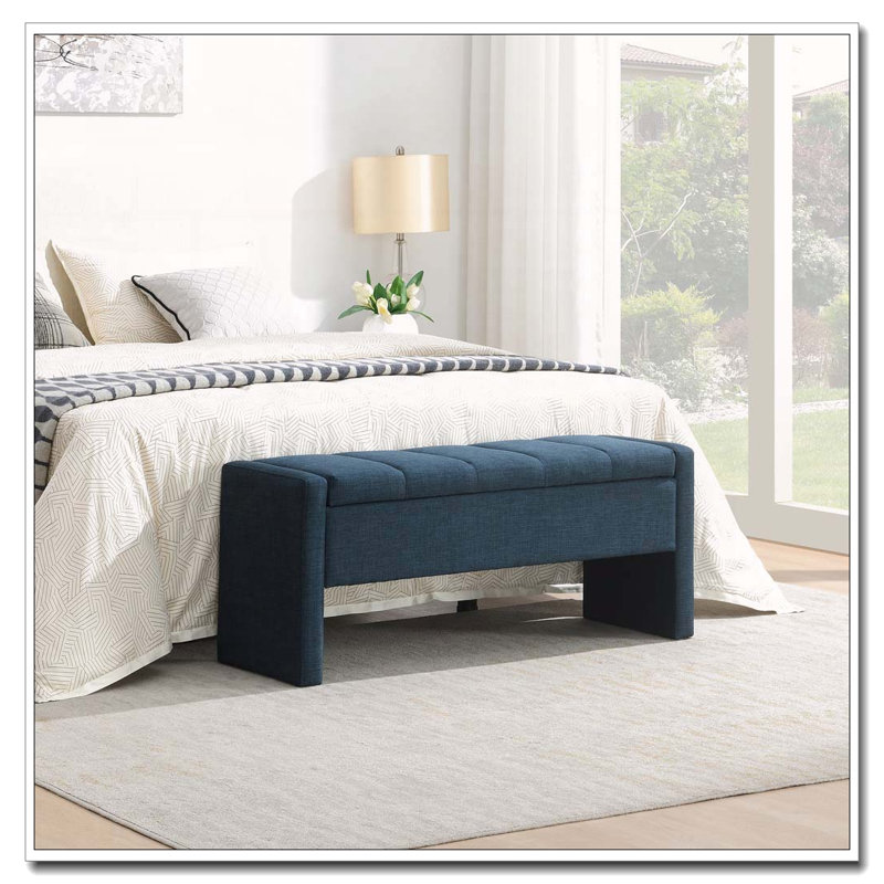 Banc de lit moderne avec rangement, Marine