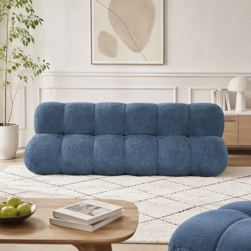 Banc avec repose-pieds 62,6 po, Bleu