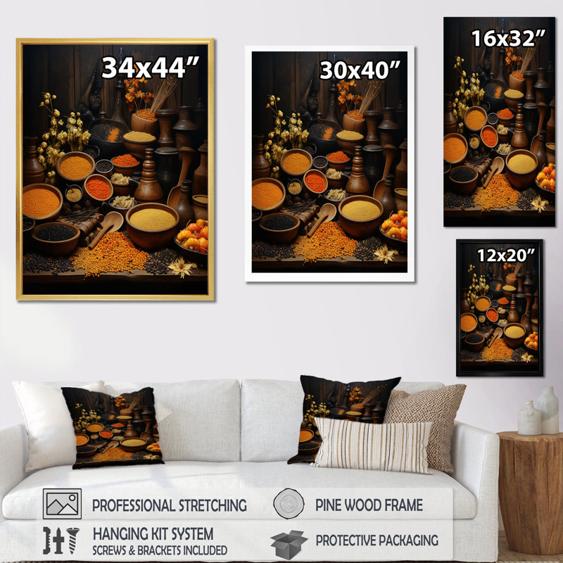 «Oriental Spices Food IV», reproduction sur toile, H 20 po x l 12 po x P 1 po, Toile tendue