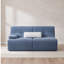 Canapé modulaire 63,7 po, canapé en velours côtelé bleu avec design ergonomique incurvé, emballage de compression