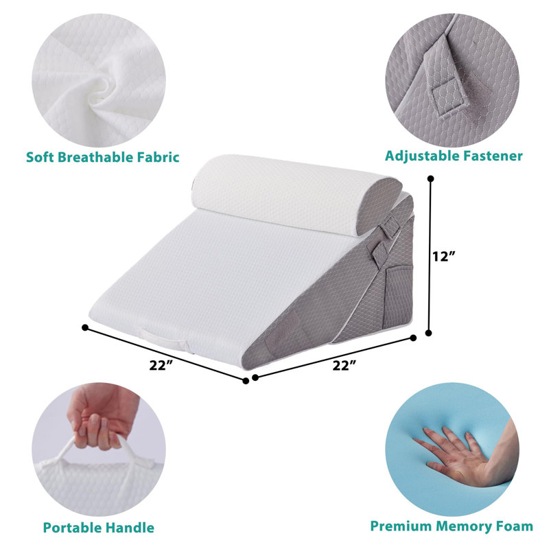 Wedge Pillow Headboard, 3PCS Orthopedic Bed Wedge Pillows Set for After Surgery, Adjustable Pillow Wedge for Acid Reflux&Back Pain Relief, Sleeping, Back Pillow for Bed Sitting Up