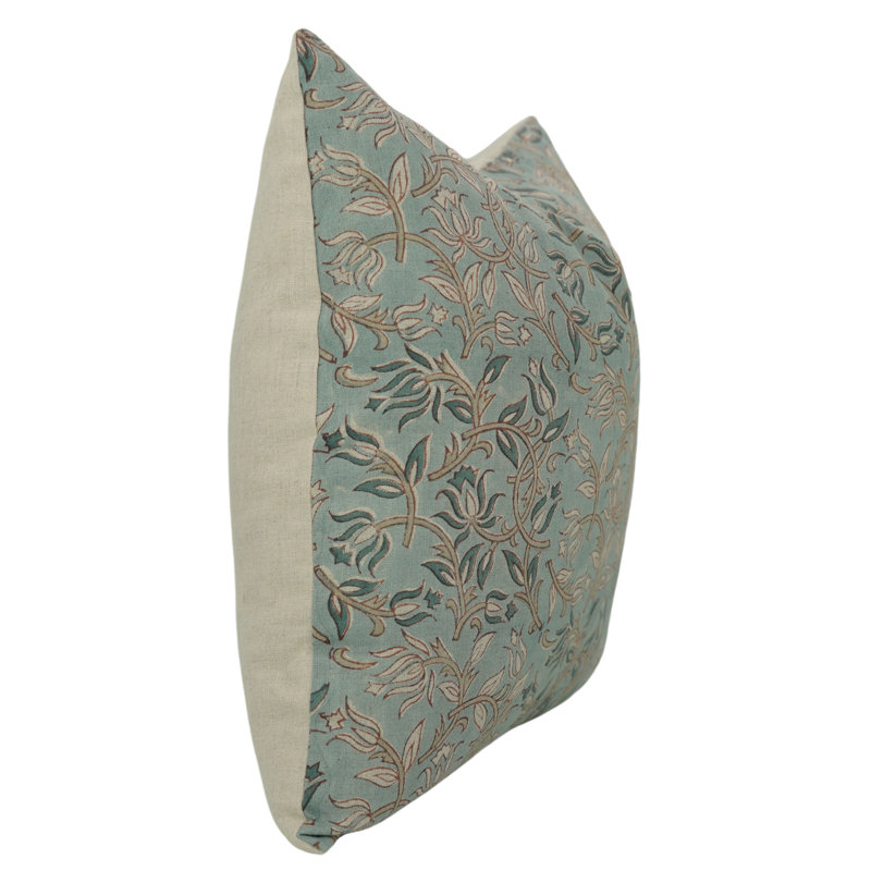 Housse de coussin décoratif décoratif Fabcline, coussin décoratif doux et durable pour canapé ou salon, Varmala, Bleu floral