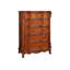 Commode 5 tiroirs en bois d'hévéa sculpté de style antique