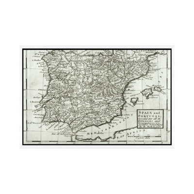 Map Of Spain And Portugal, 1731 by Hermann Moll - Gallery-Wrapped Canvas Giclée on Canvas