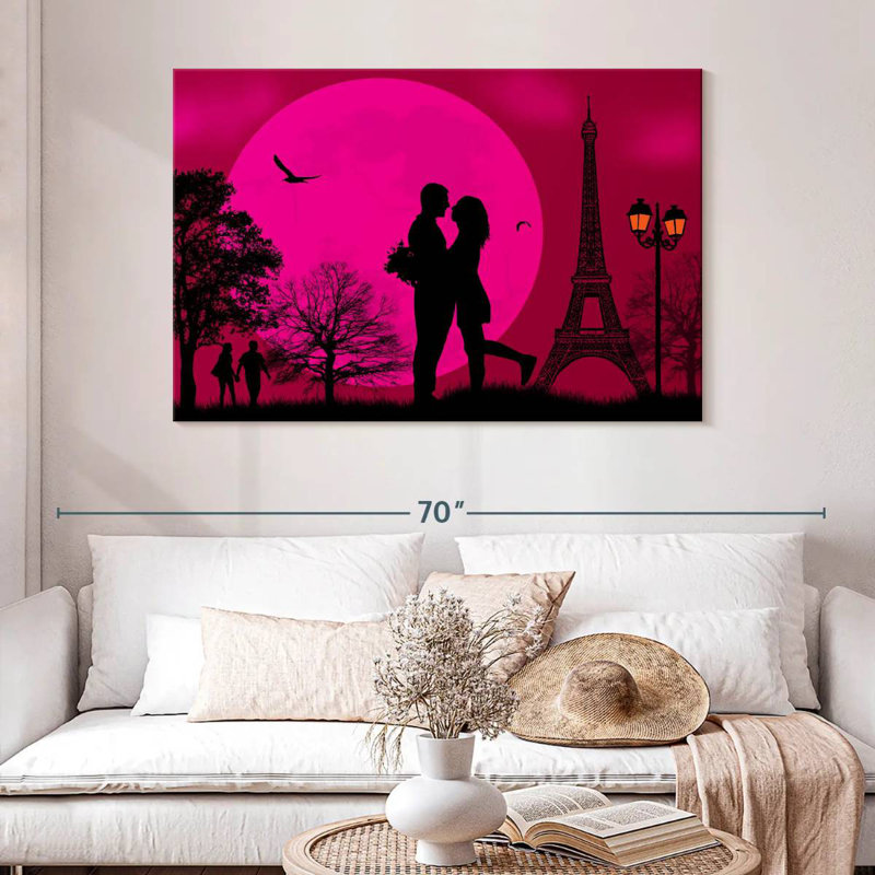 Hardie Couple In Paris, 32" H x 48" W