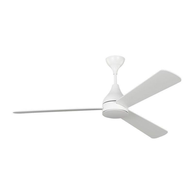 Smart LED Ceiling Fan, Matte White with White Blades, 52 inches