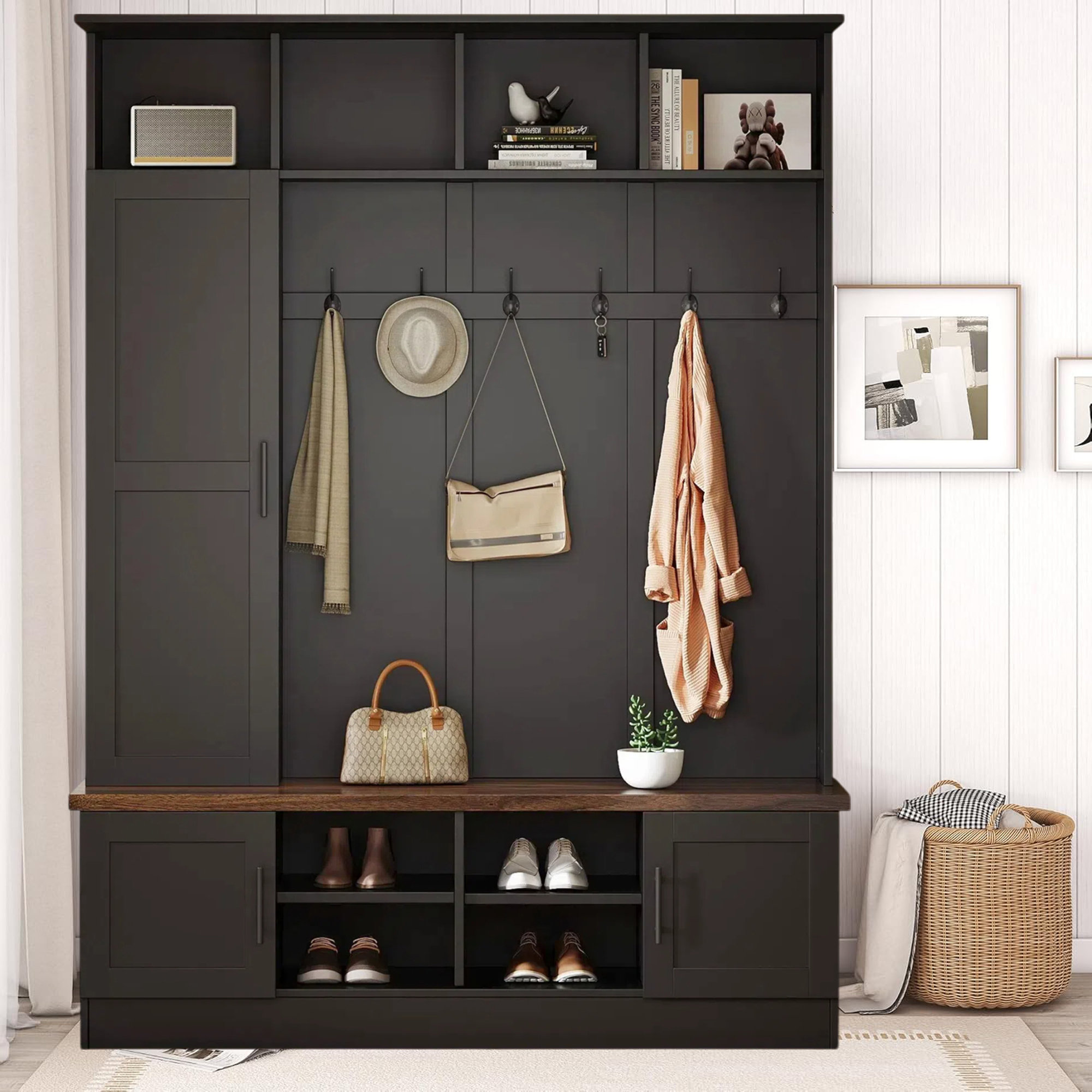 Serviteur De Douche à Suspendre 2 Paniers Et Crochets Chrome 19x60x23cm