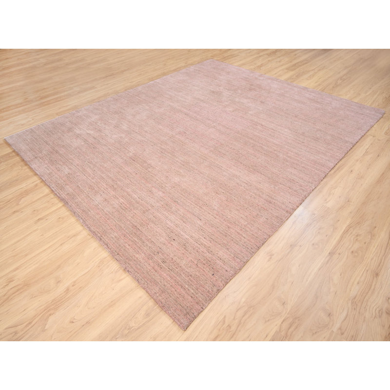 Tapis oriental rose en laine tissé à la main 8 pi 2 po x 10 pi 0 po - MOA10263489