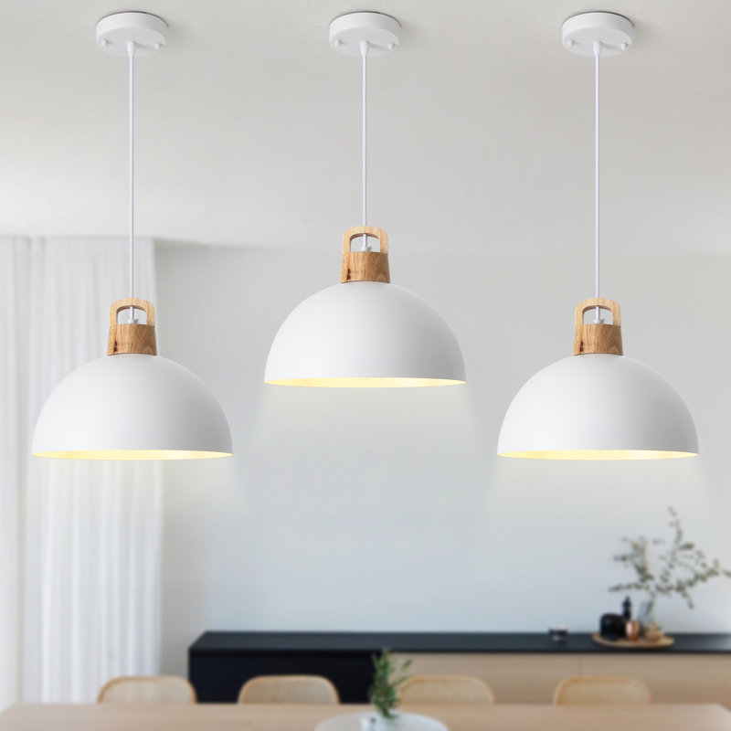 Luminaire suspendu simple 3 lumières Stelmach, Blanc
