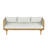 Outdoor Patio Sofa with Light Gray Cushion & Light Brown Rope, Acacia Wood Teak Finish, water resistant Fabric-129059855