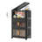 20" Side Wide Folding Storage Cabinet ,5 Tiers,19.69"×11.81"×50.00",Collapsible Storage Bins With Magnetic Door, Plastic Storage Cabinet With Wheels