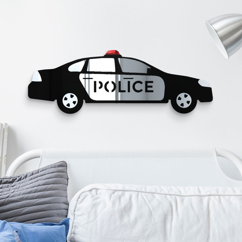 Décoration murale voiture de police, H 8 po x l 23 po x P 1 po