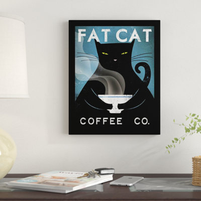 «Fat Cat Coffee Company» par Ryan Fowler, affiche vintage encadrée