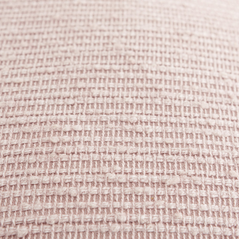 Blush Woven Cotton Throw Pillow with Tassels, 20" x 20"