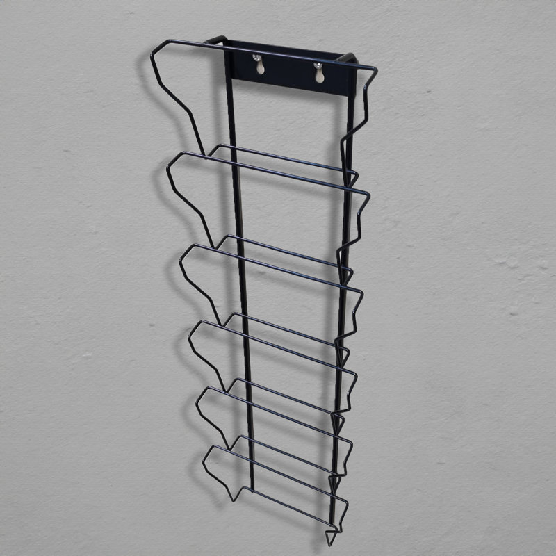 Fixation murale horizontale FixtureDisplays 6 poches 6 x 4 po carte de voeux porte-cartes 6,7 x 2 x 21,3 po 11714-6X4 noir