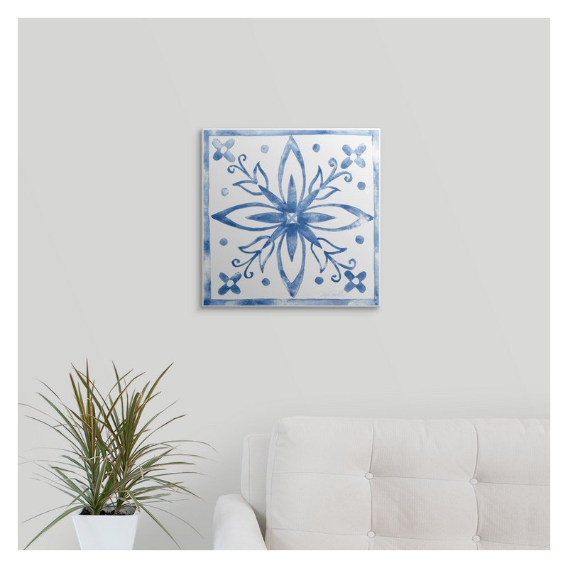 « i blue », reproduction d’impression anne tavoletti Tile Stencil, H 20 po x l 20 po x P 1,5 po, Toile