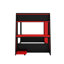 Lit simple superposé simple avec bureau, deux tablettes de rangement, USB et lumière DEL-1524974803