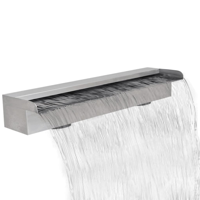 Conklin Outdoor Stainless Steel Waterfall Fountain, 3.15"H x 23.62" W x 4.5" D