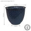 Pot de fleurs extérieur rond en métal 12,5 po x 12,5 po x 10,75 po Ralene - bleu - ensemble de 4-2076684568-2076684551