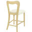 Tabouret de comptoir sans accoudoirs en bois de frêne et beige, de 2, structure en bois d'hévéa de haute qualité, siège épais, dossier légèrement incurvé pour des repas décontractés en bois d'hévéa, conception élégante, rassemblement confortable-1607302790