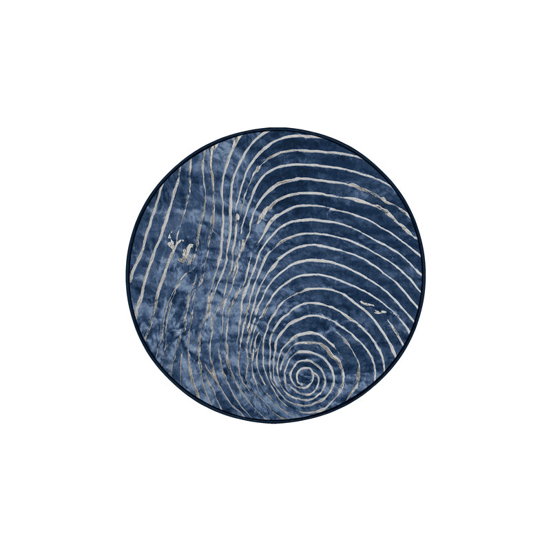 Machine Washable Gray Area Rug, Round 7'