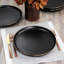 Ensemble de 6 assiettes en grès Elama Paul - noir mat avec bordure dorée, vaisselle élégante moderne, va au micro-ondes et au lave-vaisselle