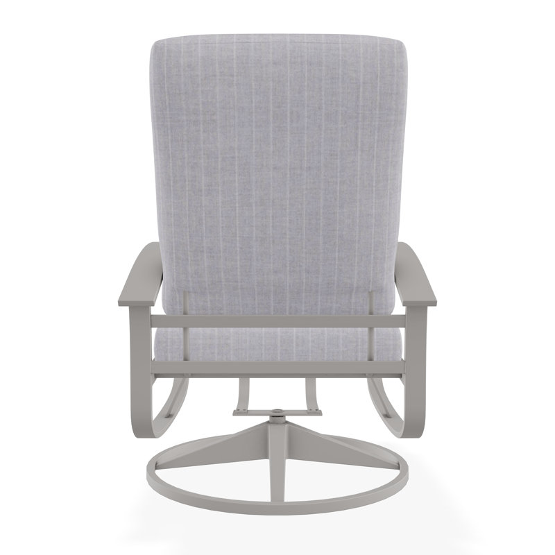 Belle Isle Cushion Deep Seating Swivel Rocker, Warm Gray, Restore Indigo