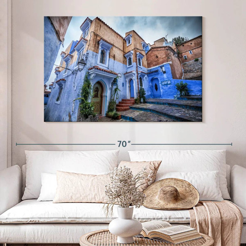 Ravi, ville bleue de Chefchaouen, H 34 po x l 51 po