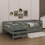 Lit plateforme compact en forme de L avec trois tiroirs de rangement-114355901