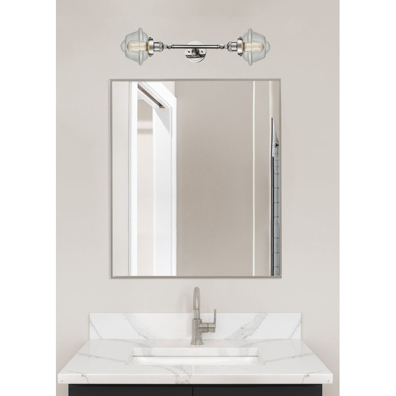Éclairage pour salle de bain 2 lumières à intensité variable Gebhart, Ampoule incandescente rétro de 60 watts, Grainé